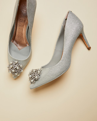 Ted Baker DARLILL Metallic brooch detail courts - ShopStyle Pumps