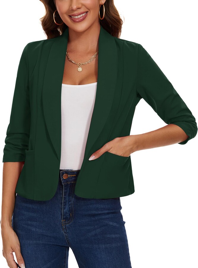 MINTLIMIT Blazer for Women Crop Lapel Suit Open Front Casual