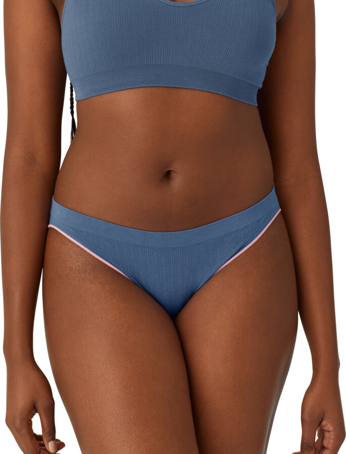 Bombas Women's Ribbed Seamless Bikini Underwear - Vintage Blue - XS - Modal  Nylon - ShopStyle Panties