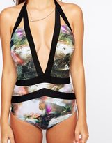 Thumbnail for your product : Ted Baker Landscape Printed Low Cut Swimsuit