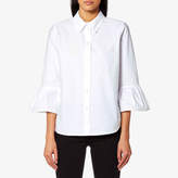 Marc Jacobs Women's Button Down Shirt with Ruffle Sleeves White