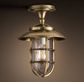 Thumbnail for your product : Restoration Hardware Starboard Flushmount With Shade - Antique Brass