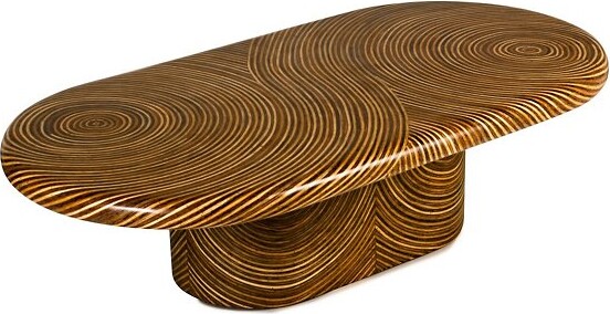 Oggetti Luce Ribbon Oval Cocktail Table in Brown