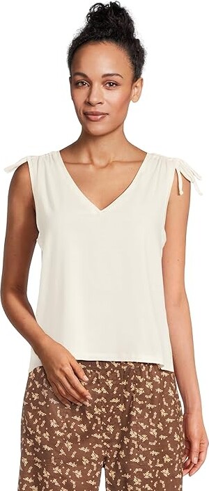Toad&Co Anza Cinch Tank Top Women's Clothing Egret : XS, Cotton/Elastane/Lyocell