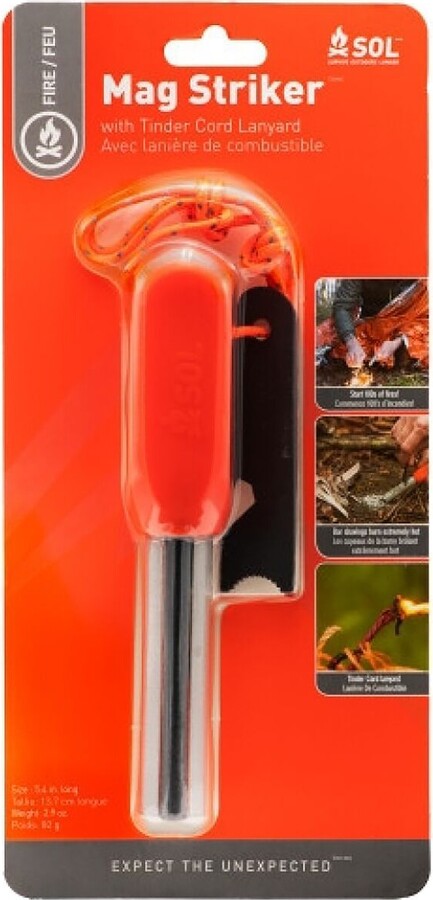 S.O.L Survive Outdoors Longer Mag Striker + Tinder Cord