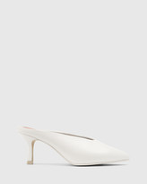 Thumbnail for your product : Wittner - Women's White Stilettos - Devlin Leather Stiletto Heel Pointed Toe Mules - Size One Size, 41 at The Iconic