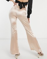 Thumbnail for your product : ASOS DESIGN high waisted satin flare