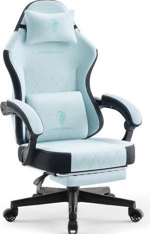 TUKO Dowinx Gaming Chair Fabric with Pocket Spring Cushion, High Back Ergonomic Computer Chair with Footrest for Adults, Massage Lumbar Support Swivel...