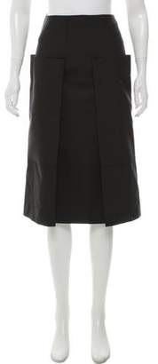 Celine Pleated Wool-Blend Skirt
