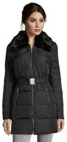 Thumbnail for your product : DKNY black woven 'Blakely' belted 3/4 length jacket
