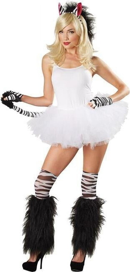 Seasonal Visions Zebra Black White 4-Piece Kit Adult Halloween Accessory