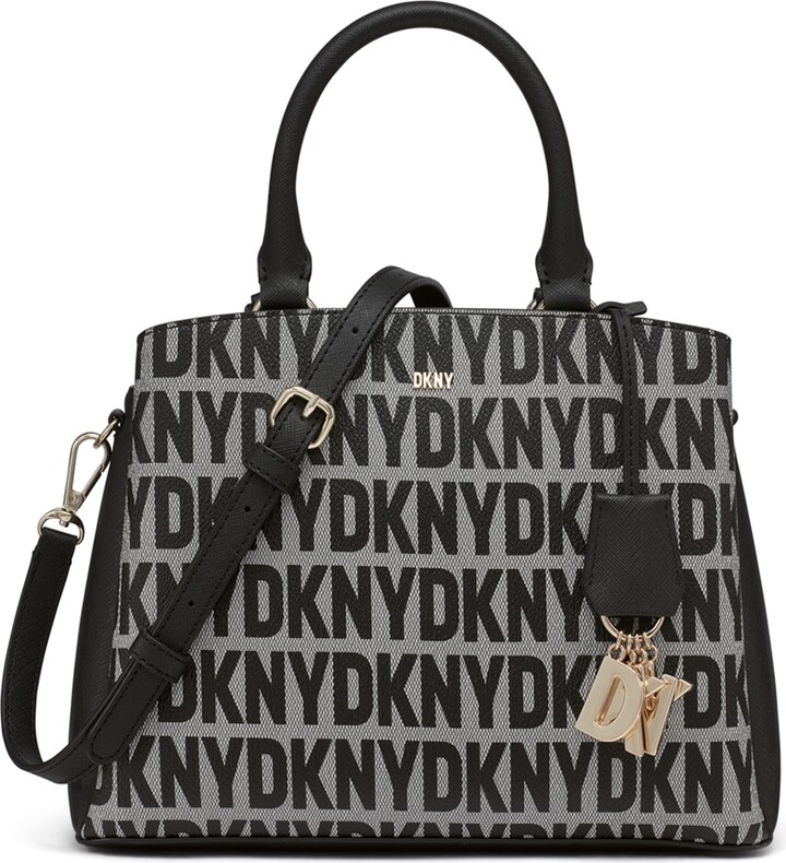 Dkny Paige Satchel Bag - Black Logo, Black