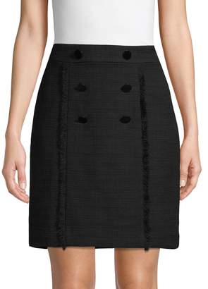 Karl Lagerfeld Paris Banded Cotton Blend Skirt