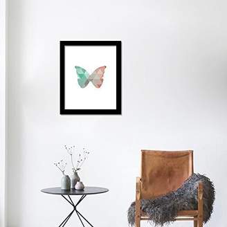 Camilla And Marc WALPLUS Com-CP048M Butterfly Art Canvas Printing with FR030 Black Photo Frame, Vinyl, Multi-Colour, 40 x 30 x 2 cm
