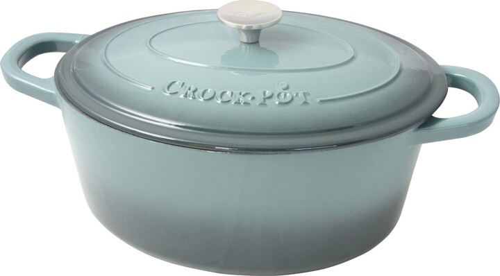 Crock Pot 7 Quart Enameled Cast Iron Oval Dutch Oven