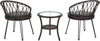 Red Barrel Studio Comfortable Durable Rattan Iron Patio Set For Relaxation