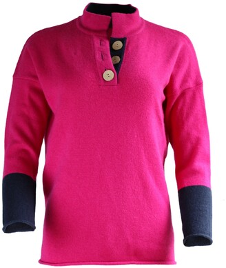 Misty Cashmere Misty High Collar Chunky Knit Cashmere Jumper In Pink -  ShopStyle