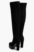 Thumbnail for your product : boohoo Platform Cleated Thigh High Boots