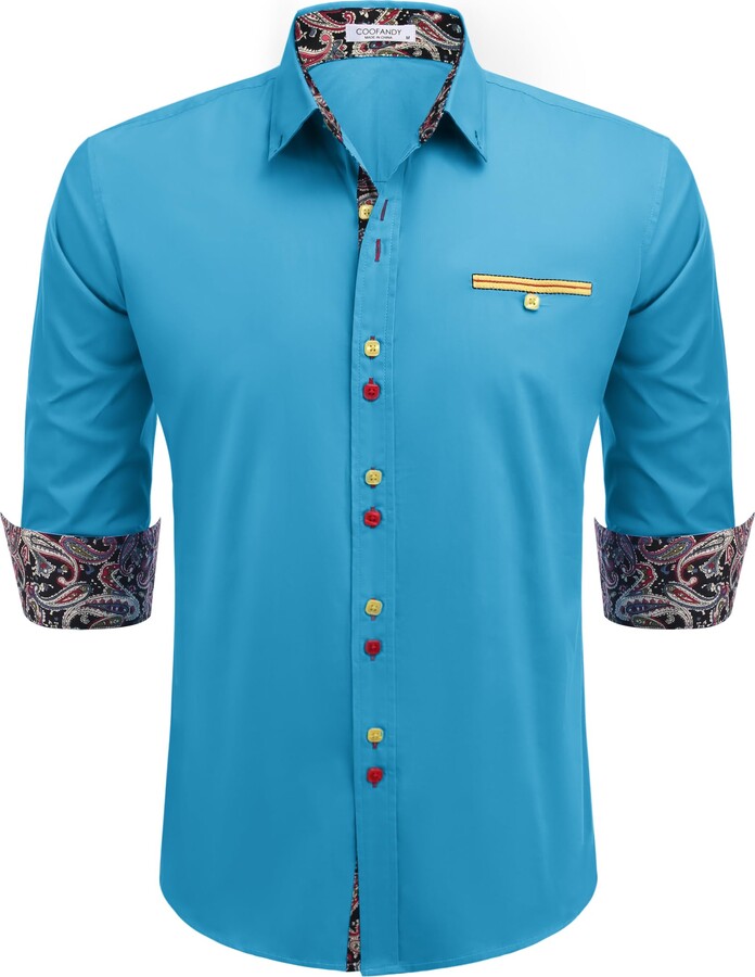 COOFANDY Business Casual Shirts for Men Casual Regular Fit Shirt Long