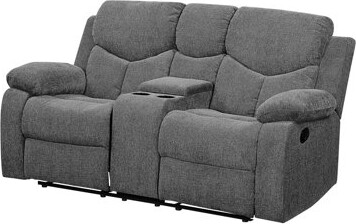 Alcott Hill Kalen Gray Chenille Loveseat W/Console