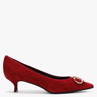 burgundy kitten heel pumps