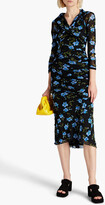 Thumbnail for your product : Diane von Furstenberg Ganesa ruched floral-print stretch-mesh midi dress