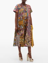 Thumbnail for your product : Ashish Banjara Mirrorwork Vintage-cotton Midi Dress - Multi