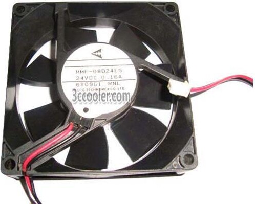 OEM Industries Melco MMF-08D24ES RNL 24V 0.16A 2 Wires 2 Pins connector Cooling fan