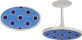 Thumbnail for your product : Barneys New York Oval Dot Cufflink-Blue