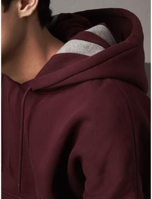 Burberry Bold Stripe Detail Oversize Hooded Sweatshirt
