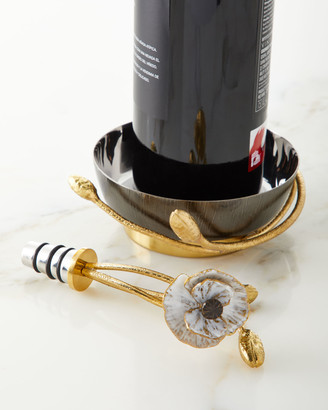 Michael Aram Anemone Wine Coaster & Stopper Set