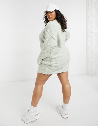 Collusion Plus exclusive textured sweater dress in light green