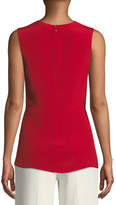 Thumbnail for your product : Derek Lam V-Neck Sleeveless Asymmetrical-Ruched Silk Blouse