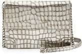 Thumbnail for your product : Alice + Olivia Mason Metallic Crocodile-Embossed Shoulder Bag