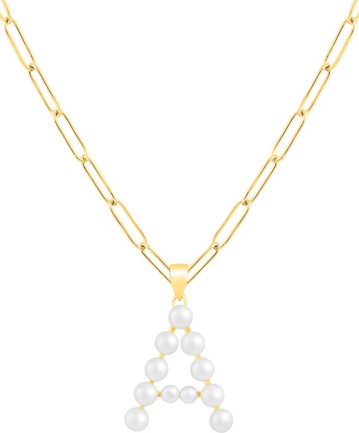 Splendid Pearls 18K Over Silver 3-6Mm Pearl Necklace