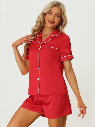 Cheibear Womens Sleepwear Pjs Lace Trim Satin Lingerie Silk Cami With  Shorts Pajama Set Pink X-small : Target