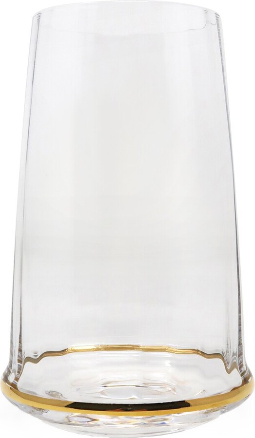 Vivience Set Of 6 Highball Glasses With Bottom Rim