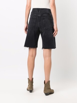 AGOLDE High-Waisted Distressed Denim Shorts