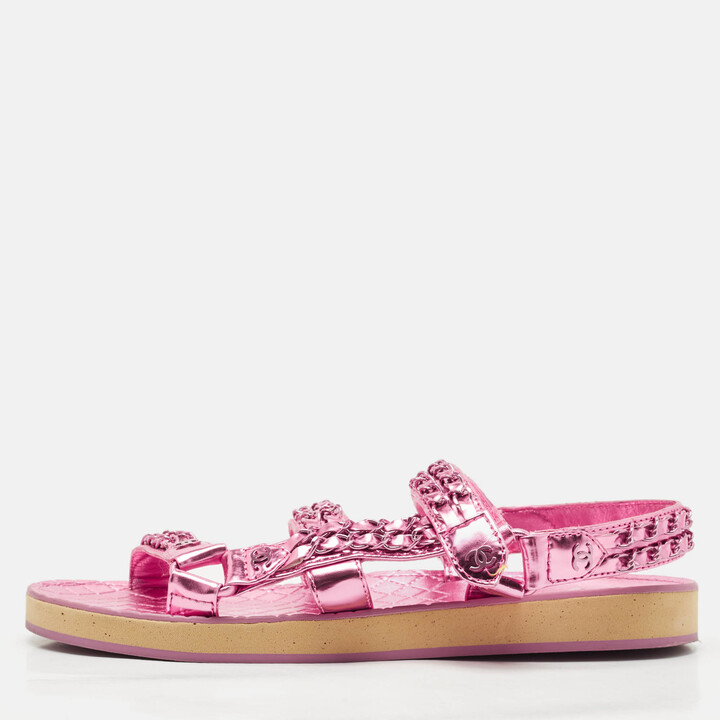Chanel Women's Pink Sandals ShopStyle