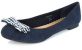 Thumbnail for your product : New Look Teens Navy Stripe Bow Pumps
