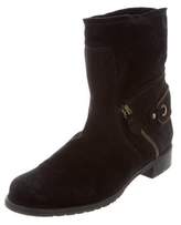 Thumbnail for your product : Stuart Weitzman Suede Round-Toe Ankle Boots