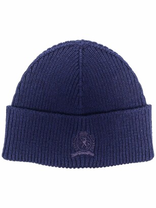 Tommy Hilfiger Crest-Embroidered Beanie Hat
