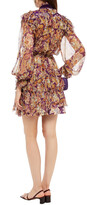 Thumbnail for your product : Zimmermann Pussy-bow Ruffled Printed Metallic Silk-blend Crepon Mini Dress