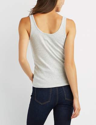 Charlotte Russe Button-Up Cami Tank Top