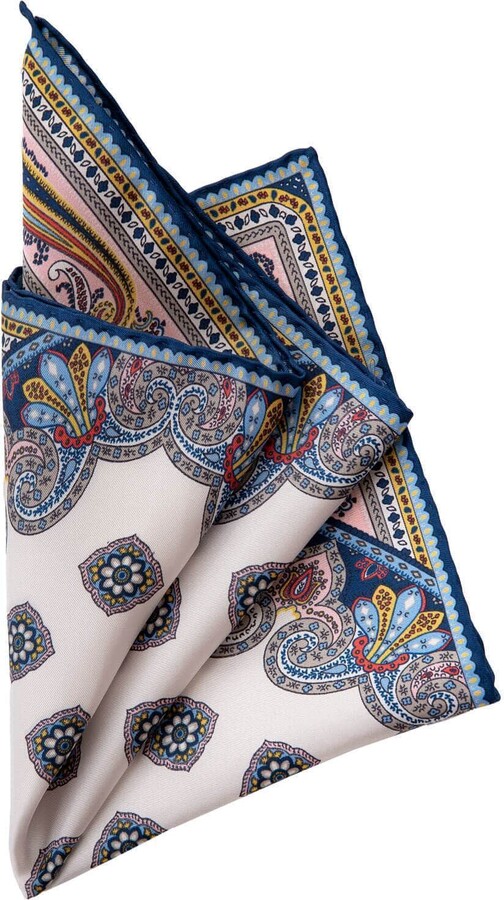Vuitton Blue/White Cotton Pocket Square - Vintage Lux - ShopStyle Scarves