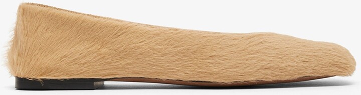 Square beige ballet flats