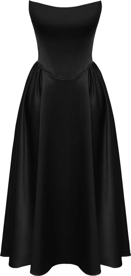POST MERIDIEM Tuck corset midi dress