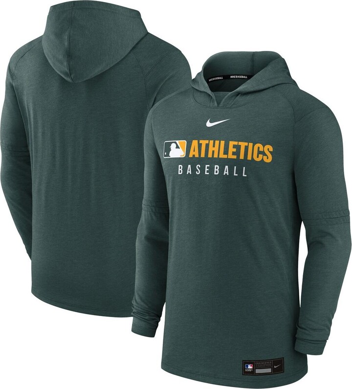 Nike Men's Heather Green Athletics Authentic Collection Tri-Blend Performance Pullover Hoodie