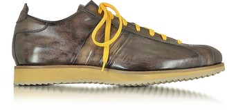 Forzieri Italian Handcrafted Coffee Washed Leather Sneaker