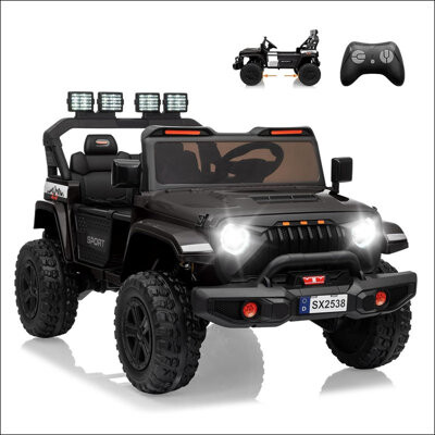 babevy 24V Ride On Toys for Big Kids, 2 Seater Ride on Car, 4WD Extend Car Body, 3 Adjustable Speeds for Ages 3+, Built-in Music Player, Kids Electric Ride O